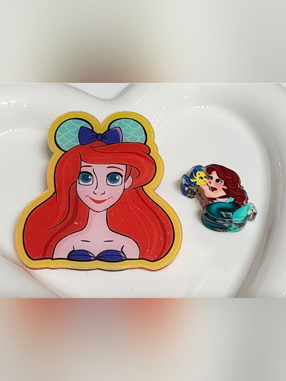 Princess Flatback Focal Bead Badge Beaded Pen‎ Jewelry Making Keychain Mermaid